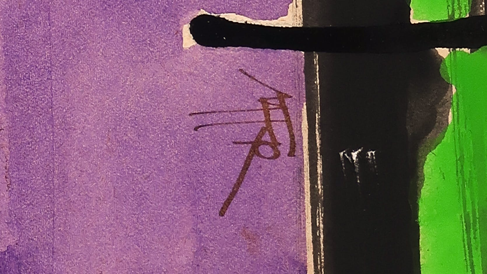 Maarten Frenken - Gouache op board, Van kromme lijnen en rechte vlakken kopen? Bied vanaf 1!