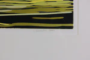 Lenneke Saraber - Linosnede op papier, Nieuw land - Ingelijst kopen? Bied vanaf 70!