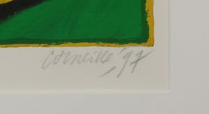 Corneille - Zeefdruk, Femme et l'oiseau jaune - Ingelijst kopen? Bied vanaf 250!