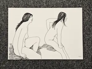 Leo Braat - In 1969 gemaakte zwartestift tekening "zittend vrouwelijk naakt" gesigneerd kaufen? Bieten Sie von 1!