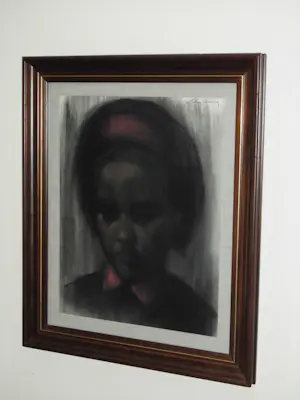 Willem Van Aerden - Houtskool/Pastel - Meisje met Rode haarband kopen? Bied vanaf 85!