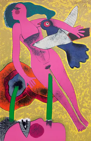 Corneille - Femmes et oiseau, litho kaufen? Bieten Sie von 395!