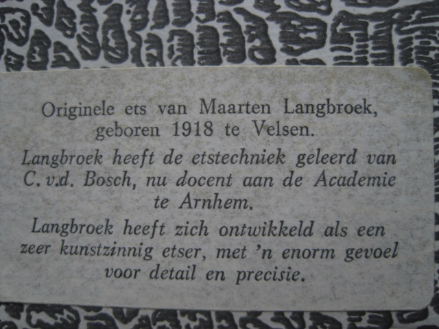 Maarten Langbroek - Fraaie Ets "Edam - vrouw op de Kwakelbrug" gesigneerd  kopen? Bied vanaf 1!