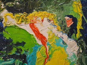 Niet of onleesbaar gesigneerd - Abstract kleurrijk werk kopen? Bied vanaf 1!