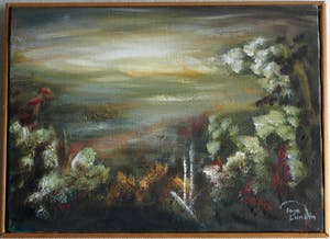 Niet of onleesbaar gesigneerd - Ingelijst, olieverf op doek , “Landschap” kopen? Bied vanaf 1!