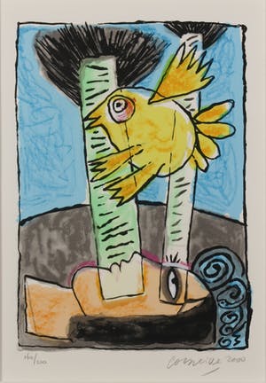 Corneille - Zeefdruk, Tête pensive - Ingelijst kopen? Bied vanaf 100!