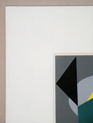 Andre Bloc - Abstracte compositie - 1952 - Pochoir in gouachekleuren kopen? Bied vanaf 120!