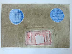 Jan Montyn - ABSTRACTIE / KLEURETS / 49x65cm / SIG / 1971 verkocht voor € 65!