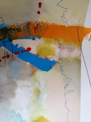 Marja Jansen - Pigmentdruk (handbewerkt) - Abstracte Compositie kopen? Bied vanaf 1!