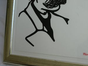 Pieter Zandvliet - Inkttekening , “Man met snor” – gesigneerd en ingelijst - 2013 kopen? Bied vanaf 35!