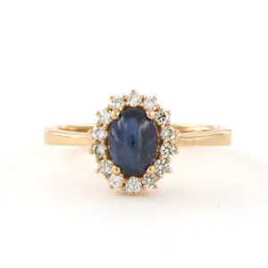 18k gouden ring met saffier en briljant geslepen diamant tot. 0.24ct kaufen? Bieten Sie von 650!