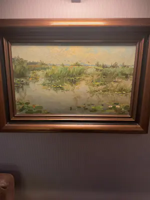 Albert Torie - Schilder uit Meppel. Mooie waterpartij kopen? Bied vanaf 150!