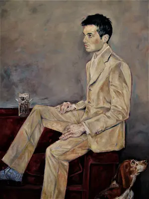 Niet of onleesbaar gesigneerd - Groot Duits? expressionistisch schilderij "man op bank" gesigneerd kopen? Bied vanaf 1!