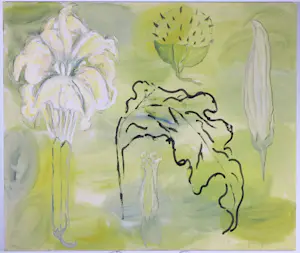 Alida Everts - Acryl op doek, Datura (Zeer Groot) kopen? Bied vanaf 80!