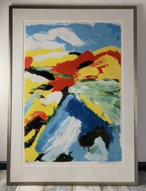 Jan Cremer - kleurenzeefdruk - 'Blue mountain blue' - 1998 (ZEER GROOT) kopen? Bied vanaf 350!