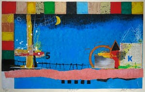 Theo Koster - Zeefdruk en collage, Nightfall - Ingelijst (Groot) kopen? Bied vanaf 50!