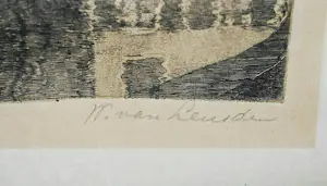 Willem van Leusden - Utrecht, bij Flora's hof - ets, genummerde proefdruk - uitg. Caramelli &Tessaro kopen? Bied vanaf 75!
