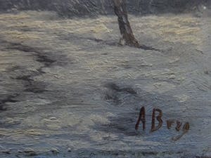 Niet of onleesbaar gesigneerd - Winter Boerderij Landschap kopen? Bied vanaf 1!