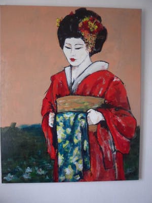 Anke Peddemors - Acryl op doek. "geisha". kopen? Bied vanaf 100!