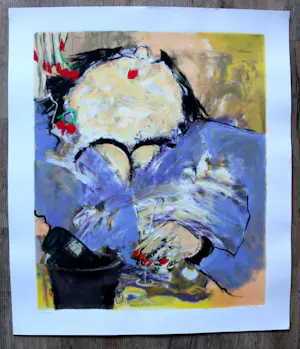 Gerdine Duijsens-Kroezen - Zeefdruk: 'Als de kersen rijp zijn' kopen? Bied vanaf 175!