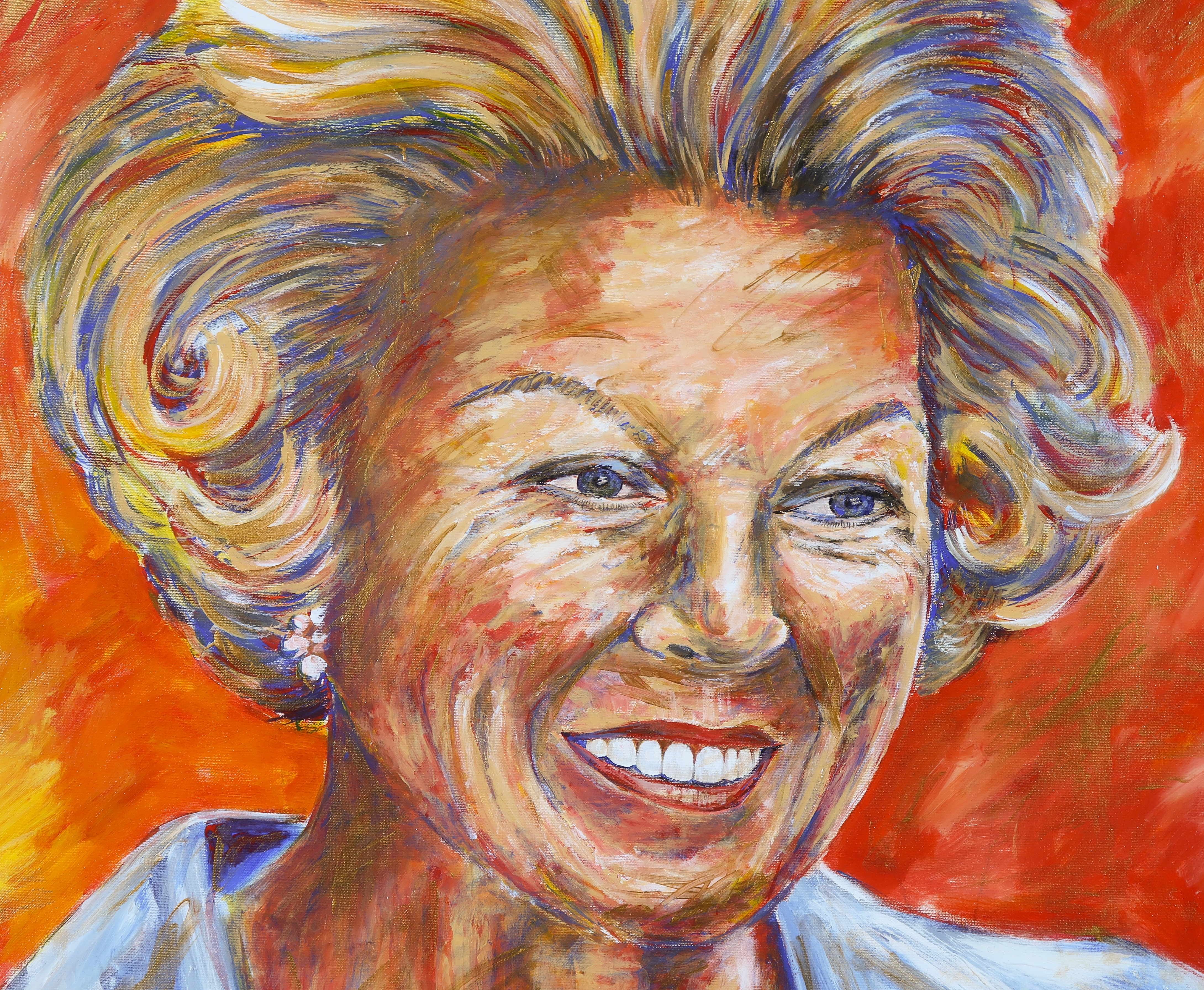 Riet Rosier - Olieverf op doek, Prinses Beatrix - Ingelijst kopen? Bied vanaf 100!