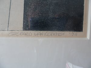 Gerard van Kerkhof - Ingekleurde ets. Titel, " Service ". kopen? Bied vanaf 20!