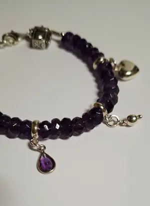 Nieuwe zilveren bedel Armband van natuurlijke facetgeslepen Amethist kopen? Bied vanaf 125!