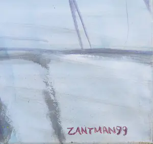 Hans Zantman - Acrylverf op doek, Bij het winkelcentrum (Zeer groot) kopen? Bied vanaf 1!