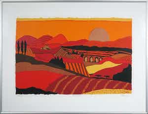 Ronald Boonacker - Zeefdruk, Spoleto II, Ingelijst (Groot) verkocht voor € 250!