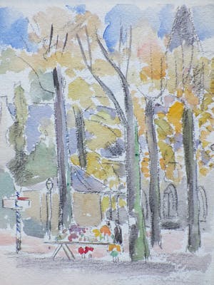 Han Krug - De Brink Baarn - Aquarel kopen? Bied vanaf 1!