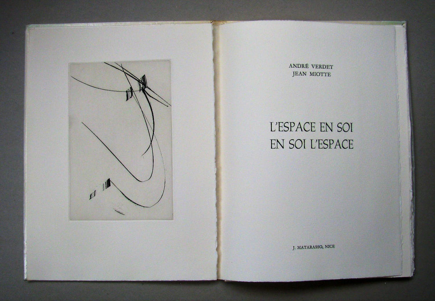 Jean Miotte - L´ESPACE EN SOI - EN SOI L´ESPACE . 5 RADIERUNGEN verkocht voor € 600!