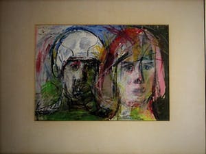 Willem Snitker - vroeg 1968 express Pastel uit zijn Bleeker Galerie Haarlem - gesign met opdracht kopen? Bied vanaf 1!