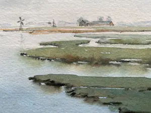 Jan Groenhart - JAN GROENHART (1952) : Aquarel – Zaanstreek kopen? Bied vanaf 60!