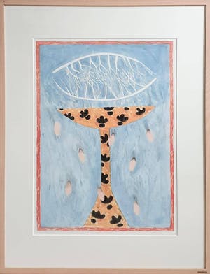 Lon Buttstedt - litho 'Bowl of rain' | Ingelijst kopen? Bied vanaf 35!