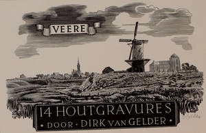 Dirk van Gelder - Houtgravure: Veere - 1953 kopen? Bied vanaf 49!