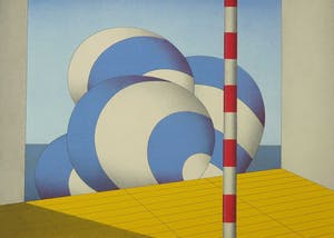 Marinus Fuit - Zeefdruk, Blauw-witte balonnen kopen? Bied vanaf 40!