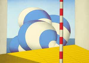 Marinus Fuit - Zeefdruk, Blauw-witte balonnen verkocht voor € 40!