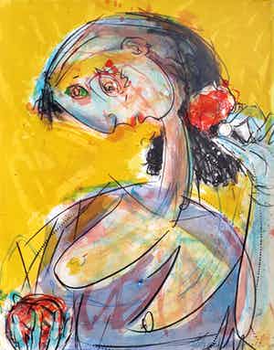 Rob van der Vijgh - Picasso-achtige vrouw, litho verkocht voor € 50!