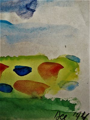 Gerard Schaperkotter - 1994 - Lyrisch Abstract Aquarel "Hollands landschap" gesigneerd kopen? Bied vanaf 32!
