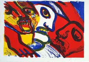 Bengt Lindstrom - Litho: 'Le grande fete' verkocht voor € 250!