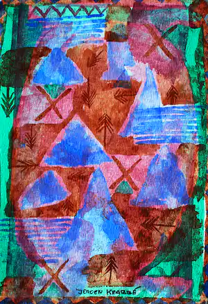Jeroen Krabbé - Aquarel: Abstracte compositie vendu pour 350€ !