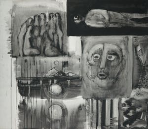 Dick Elffers - Olieverf op doek, Compositie met figuren (Groot) kopen? Bied vanaf 1!