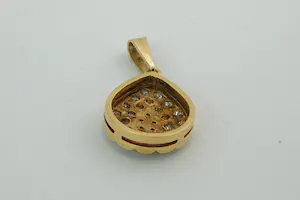 15- Exclusieve, mooi opengewerkte 18Krt goud & diamanten druppel hanger kopen? Bied vanaf 560!