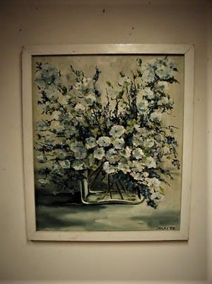 Jocke Overwater - Fraai olieverf "Lenteboeket in glazen vaas" gesigneerd kopen? Bied vanaf 40!