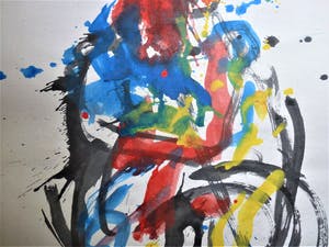 Anton Heyboer - Moeder en kind De oermoeder Mooie krachtige sierlijke kleurrijke schildering kopen? Bied vanaf 275!