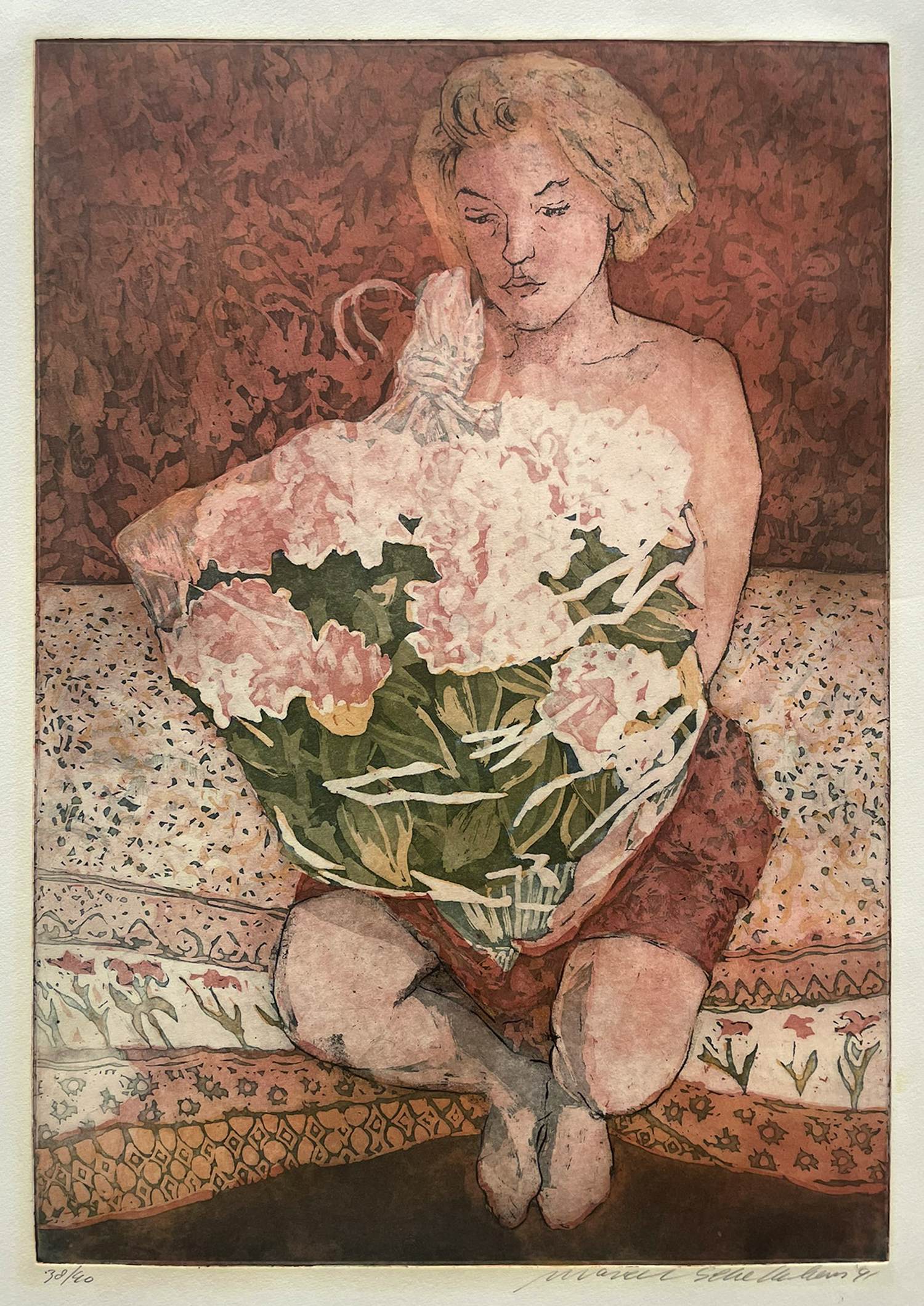Buy Marcel Schellekens - Saskia met bloemen? Bid from 80!
