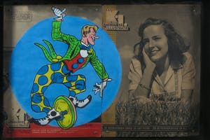 Jan Bollaert - Acryl op papier, K.I.-clown - Ingelijst kopen? Bied vanaf 50!