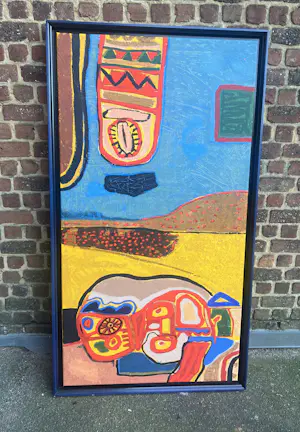 Corneille - Terragrafie op doek Lente in de woestijn 1960 Editie van 60 ex. Met certificaat kopen? Bied vanaf 1200!