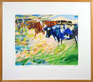 Hans Buenk - Zeefdruk, Springtime II - Ingelijst verkocht voor € 40!