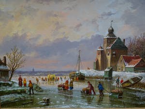 Albert Temming - Winterlandschap in een oude zware lijst. kopen? Bied vanaf 550!